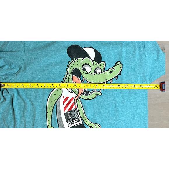 Cuidado Con El Perro XG Graphic T-Shirt Alligator Skateboard Beer Pong Tee Blue - Picture 5 of 11